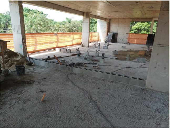 13/03/23 - Marcação da Primeira Fiada do 1° Pavimento (Casas 1, 2 e 3)