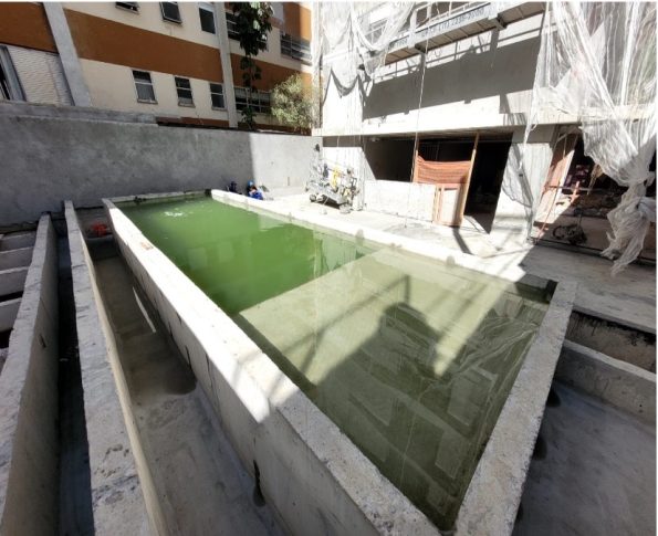 08/06/24 - Teste de carga da piscina do térreo.